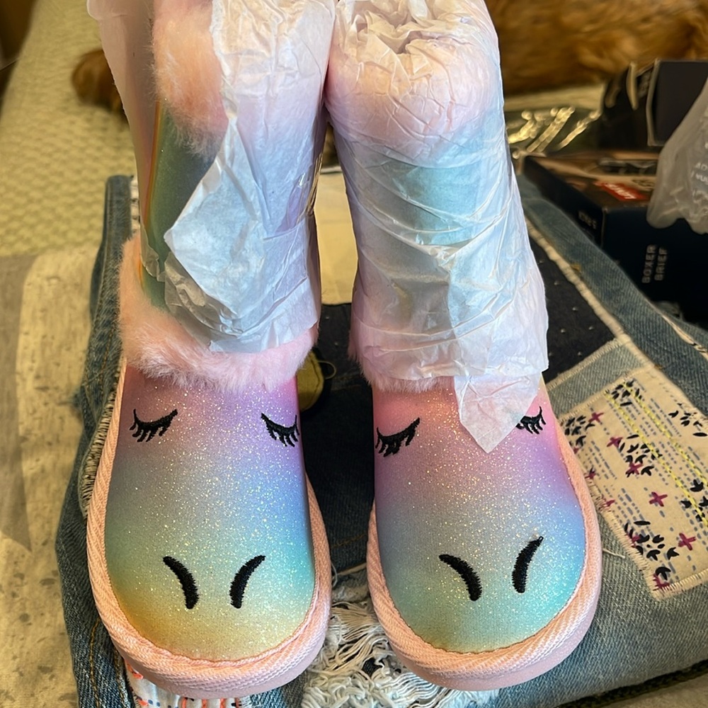 Toddler unicorn boots sz 7 New